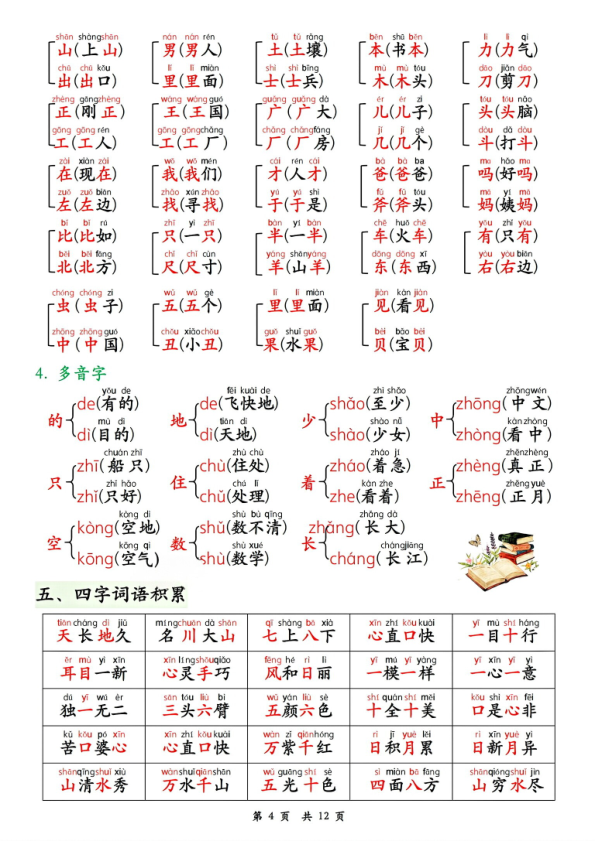 图片[4]-一年级（上）语文全册知识点汇总-宝库盒教辅资料站