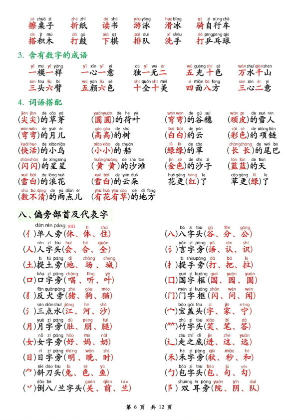 图片[6]-一年级（上）语文全册知识点汇总-宝库盒教辅资料站