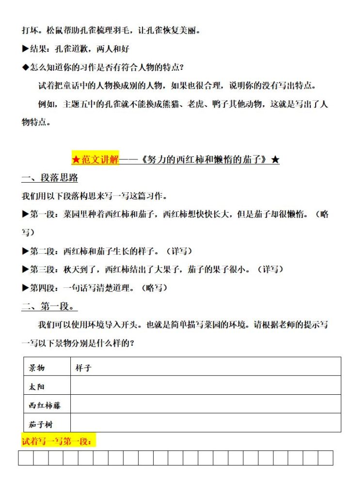 图片[4]-25秋三年级上册语文第四单元《我来编童话》习作单-宝库盒教辅资料站