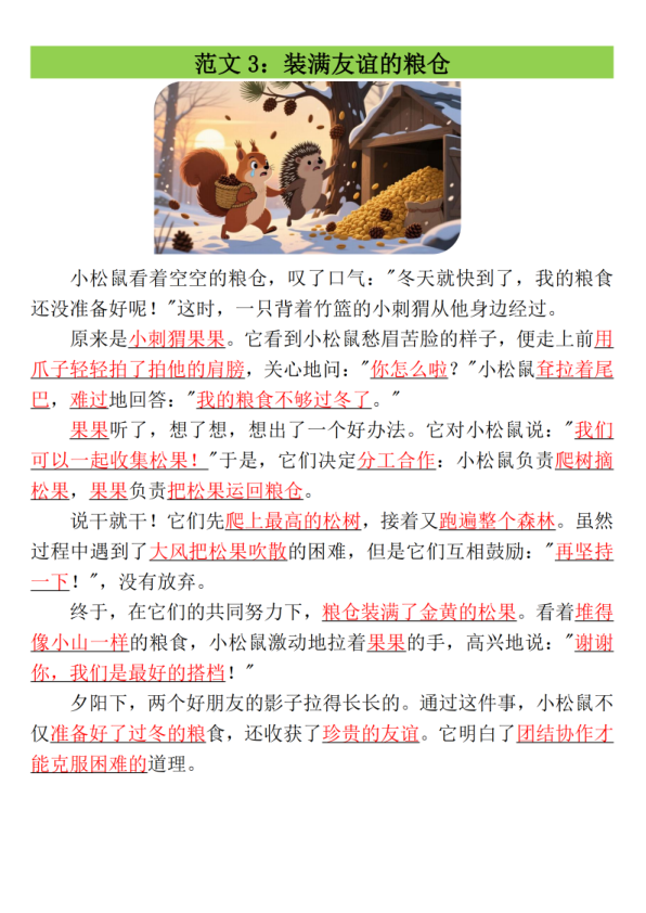 图片[6]-25年三年级上册语文第四单元同步作文支架＋优秀范文集-宝库盒教辅资料站