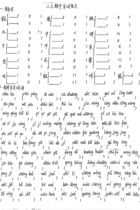 25秋三年级上册语文期中复习专项（老师手写版）含答案-宝库盒教辅资料站
