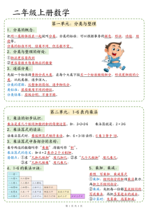 25秋新二年级上册数学期中知识归类人教版-宝库盒教辅资料站
