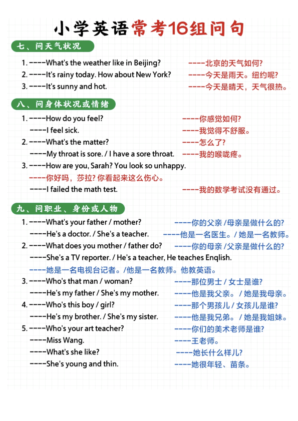 图片[3]-(新)小学英语常考16种问句-宝库盒教辅资料站