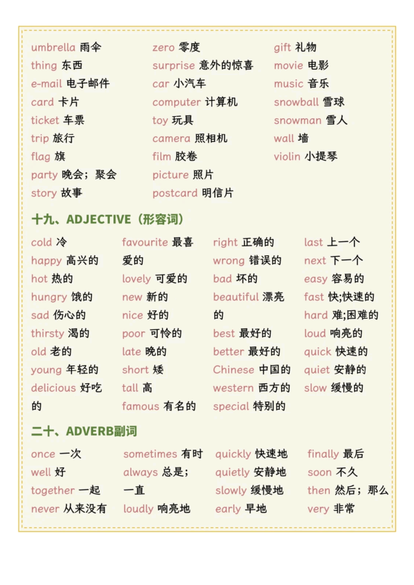 图片[6]-(新)小学英语核心英文词汇-宝库盒教辅资料站