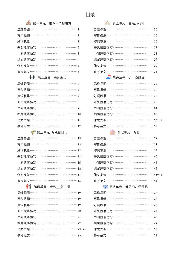 图片[2]-四年级上册语文单元作文专项训练-宝库盒教辅资料站
