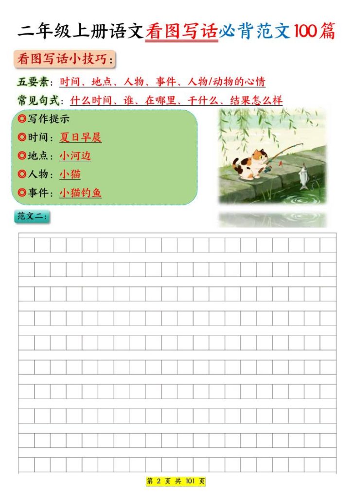 图片[2]-二年级上册语文看图写话必会专项练习100篇-宝库盒教辅资料站