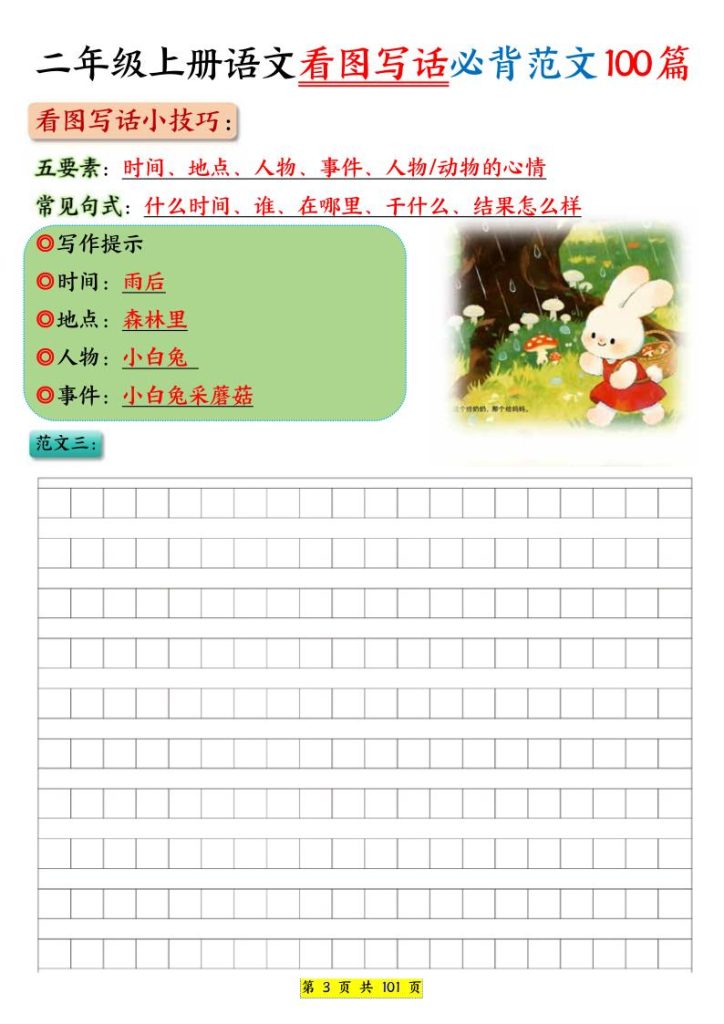 图片[3]-二年级上册语文看图写话必会专项练习100篇-宝库盒教辅资料站