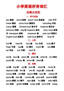 六年級上册英语小学英语必背词汇-宝库盒教辅资料站