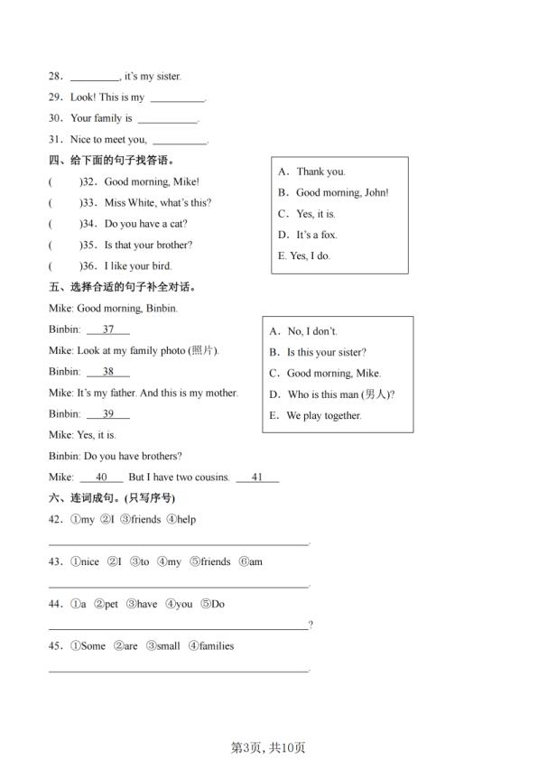 图片[3]-三年级上册英语期中语法高频易错专项训练-宝库盒教辅资料站