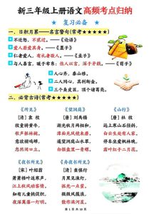 三年级上册语文高频考点归纳-宝库盒教辅资料站