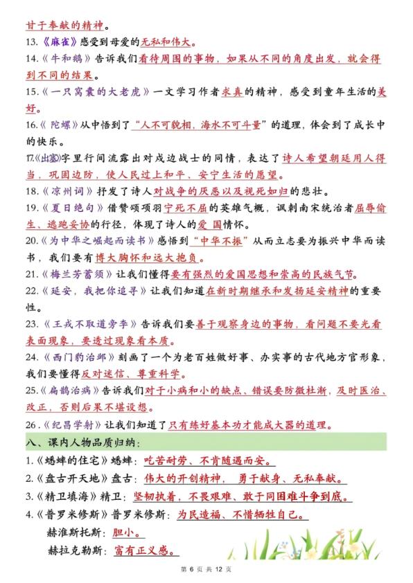 图片[6]-四年级上册语文全册常考知识点汇总-宝库盒教辅资料站