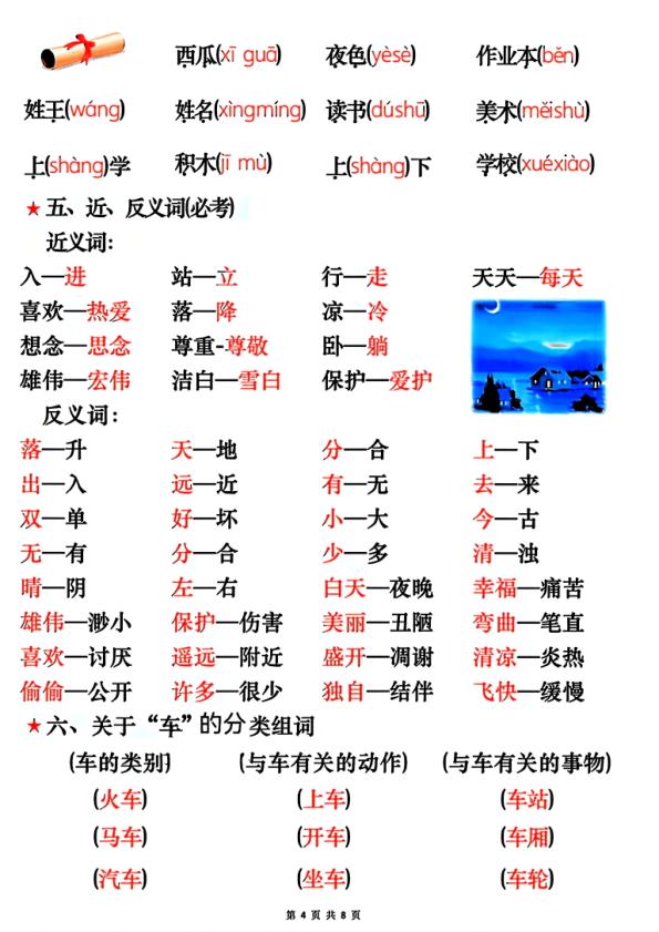 图片[4]-一年级上册语文高频考点归纳-宝库盒教辅资料站