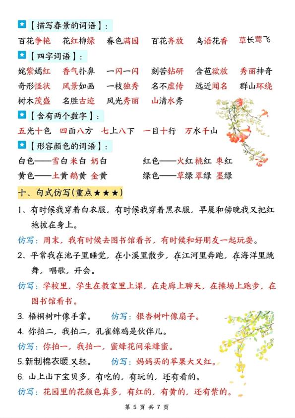 图片[5]-25秋二年级上册语文期中高频考点归纳-宝库盒教辅资料站