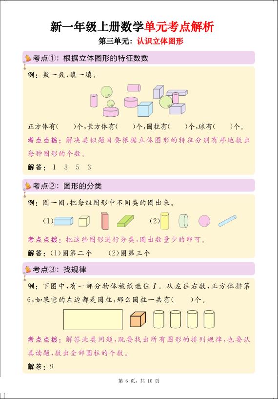 图片[6]-一年级上册数学思维导图+单元考点解析-宝库盒教辅资料站