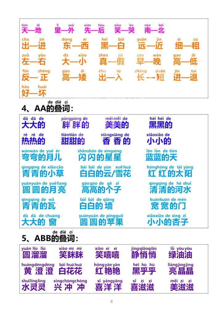 图片[4]-一年级上册语文词语积累大全-宝库盒教辅资料站