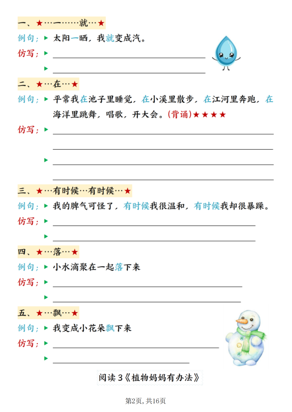 图片[2]-二年级上册语文全册重点仿写句子汇总-宝库盒教辅资料站