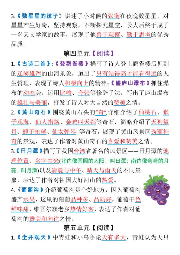 图片[2]-二年级上册语文1-23课中心思想（空白+答案）-宝库盒教辅资料站