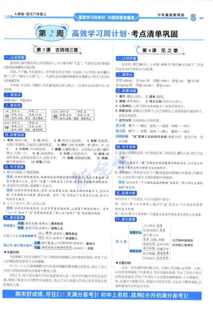 图片[5]-周末基础复习人教版六年级2025语文上册-宝库盒教辅资料站