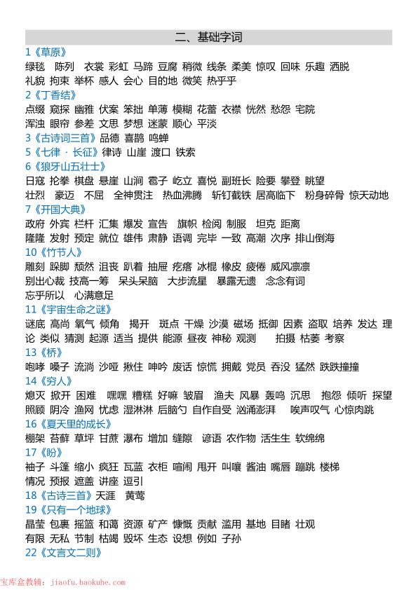 图片[4]-六年级上册语文期末复习划重点-宝库盒教辅资料站