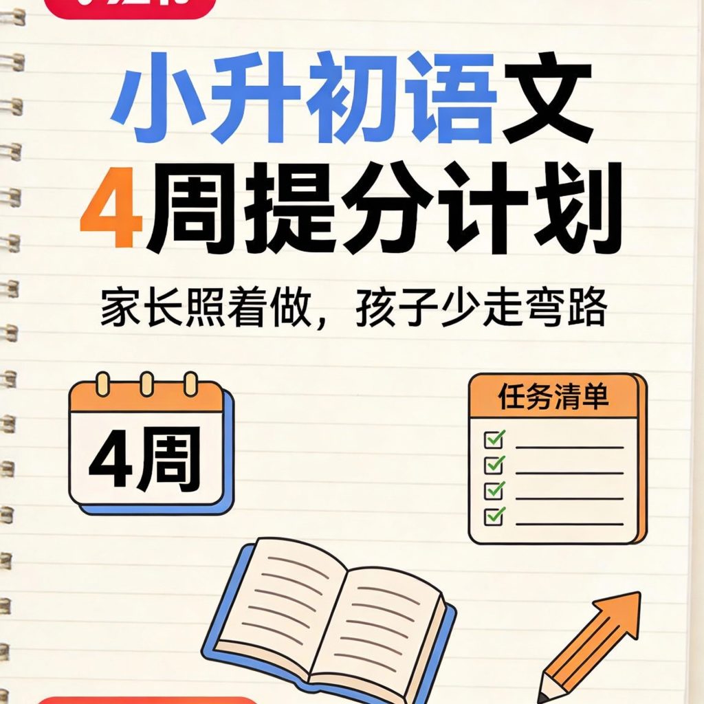 小升初语文4周提分计划：家长照着做，孩子少走弯路-宝库盒教辅资料站