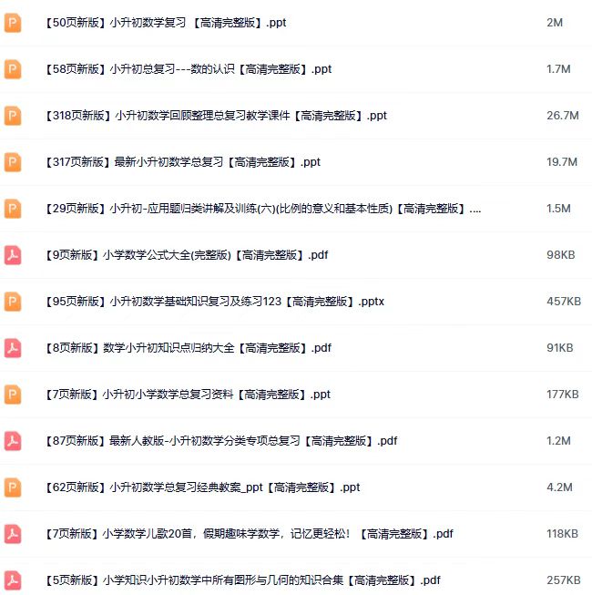 2026年59份打包小升初数学精品资料整理版【高清无水印版】-宝库盒教辅资料站