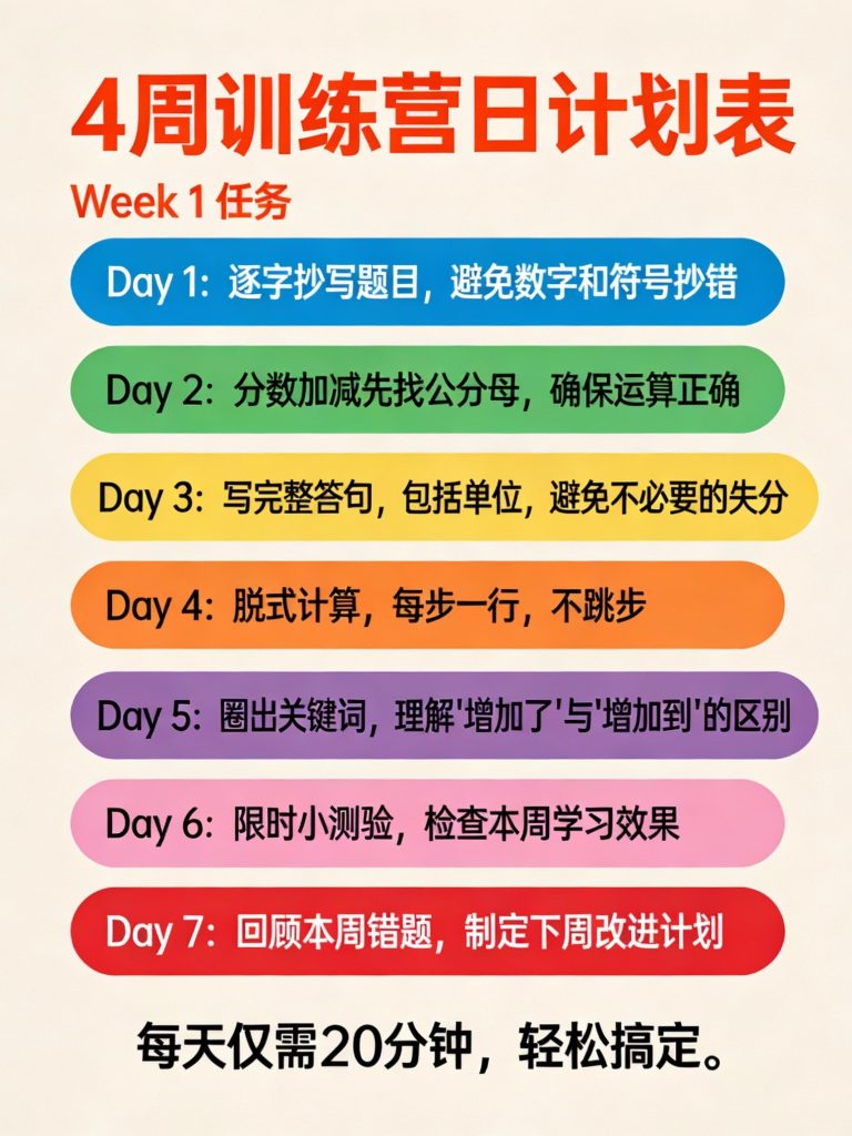 图片[5]-小升初数学总丢分？4周练出满分习惯（附模板+打卡表）-宝库盒教辅资料站