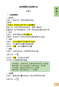 2026版高中物理《公式定理大全》-宝库盒教辅资料站