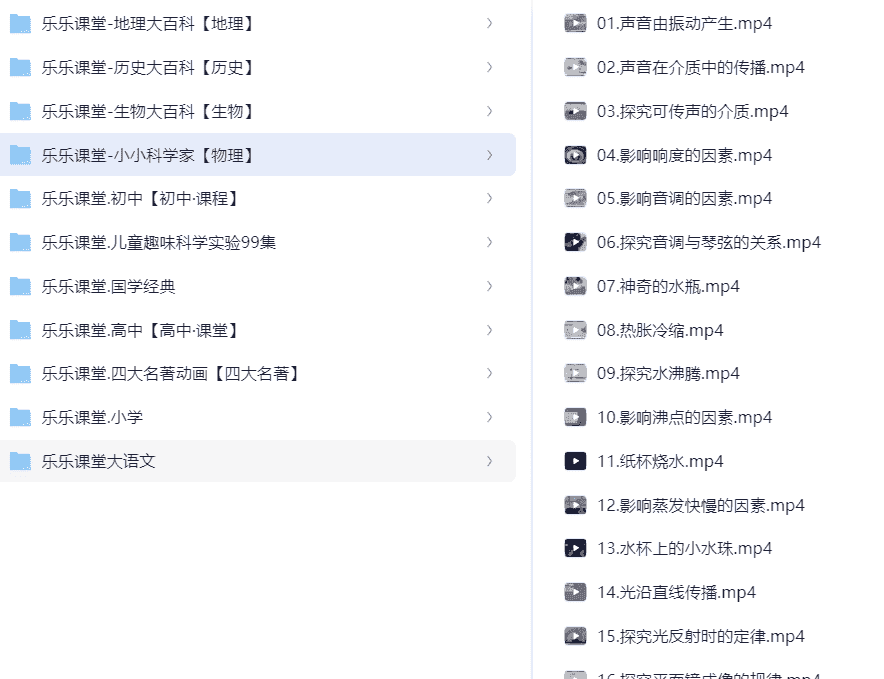 乐乐课堂超级大合集（小学+初中+高中+国学+四大名著+生物大百科+地理大百科+历史大百科+科学实验等）-其他未分类论坛-综合资料（会员专属）-宝库盒教辅资料站
