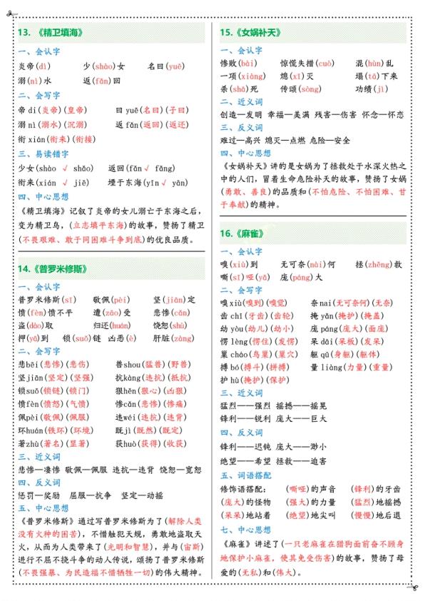 图片[4]-2025部编版四年级上册语文课课贴知识点-宝库盒教辅资料站