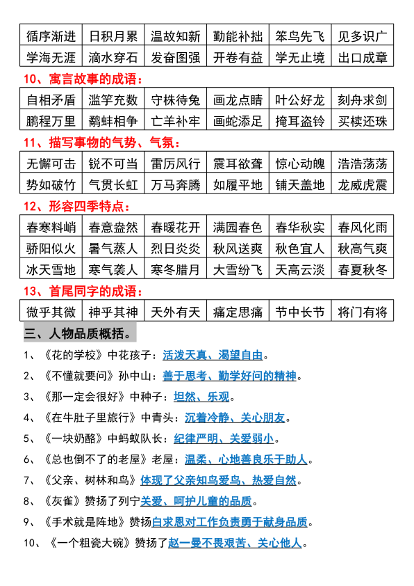 图片[3]-部编版三年级上册语文必背知识点汇总-宝库盒教辅资料站