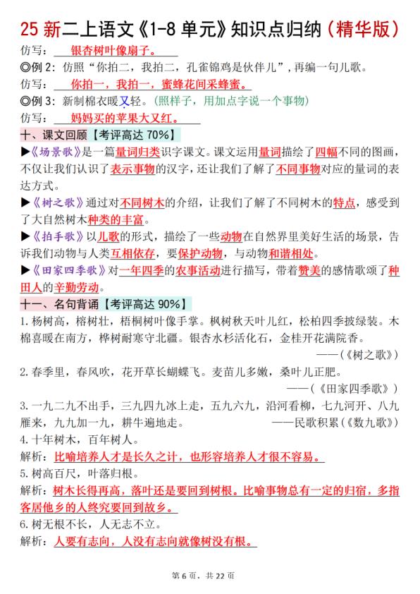 图片[6]-部编版语文二年级上册1-8单元知识点汇总-宝库盒教辅资料站