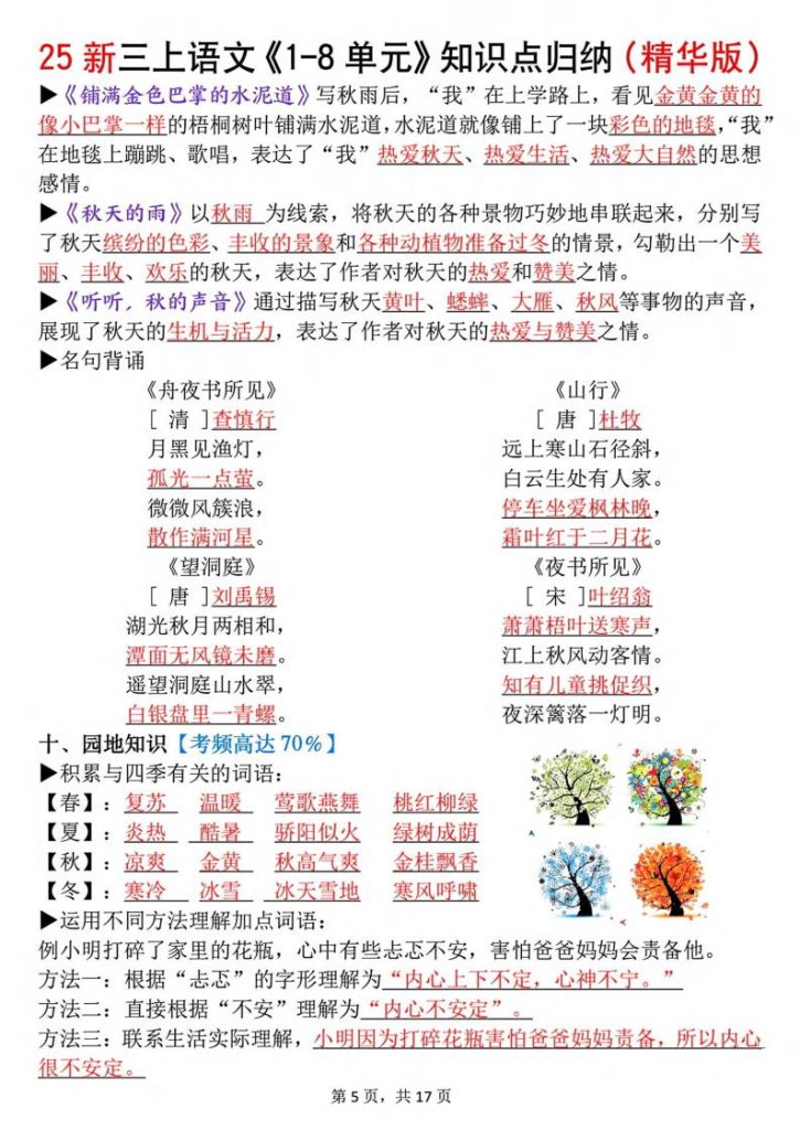 图片[5]-部编版语文二年级上册1-8单元知识点归纳-宝库盒教辅资料站