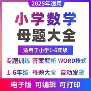 2025年小学数学母题大全包括一二三四五六年级（上下册）-宝库盒教辅资料站
