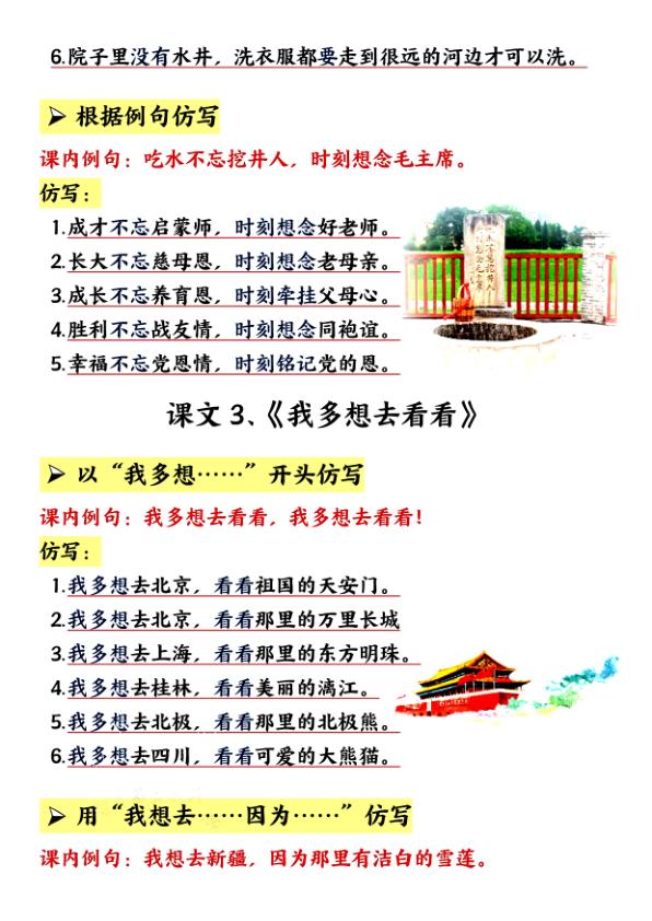 图片[2]-【2026最新版】一年级下册语文仿写句子大全｜300+高频句式汇总｜紧扣春季教材｜专家教研组整理！-宝库盒教辅资料站