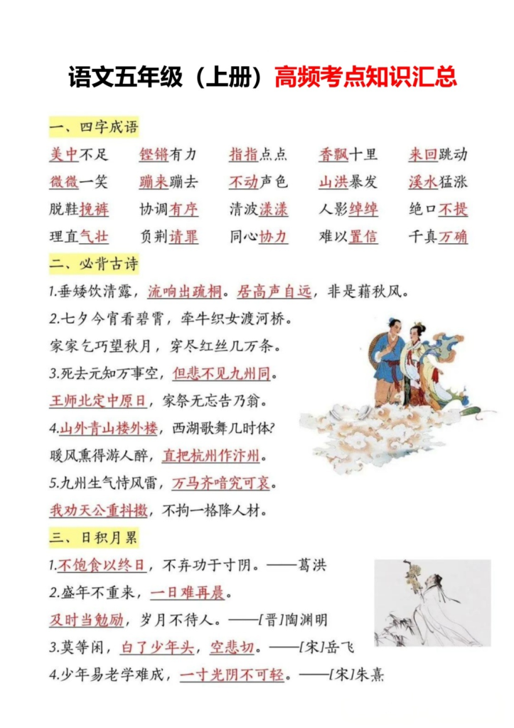 图片[6]-【2026最新版】小学语文1-6年级上册《高频考点知识汇总》｜覆盖全部年级｜300+核心知识点｜PDF可打印｜专家教研组整理！-宝库盒教辅资料站