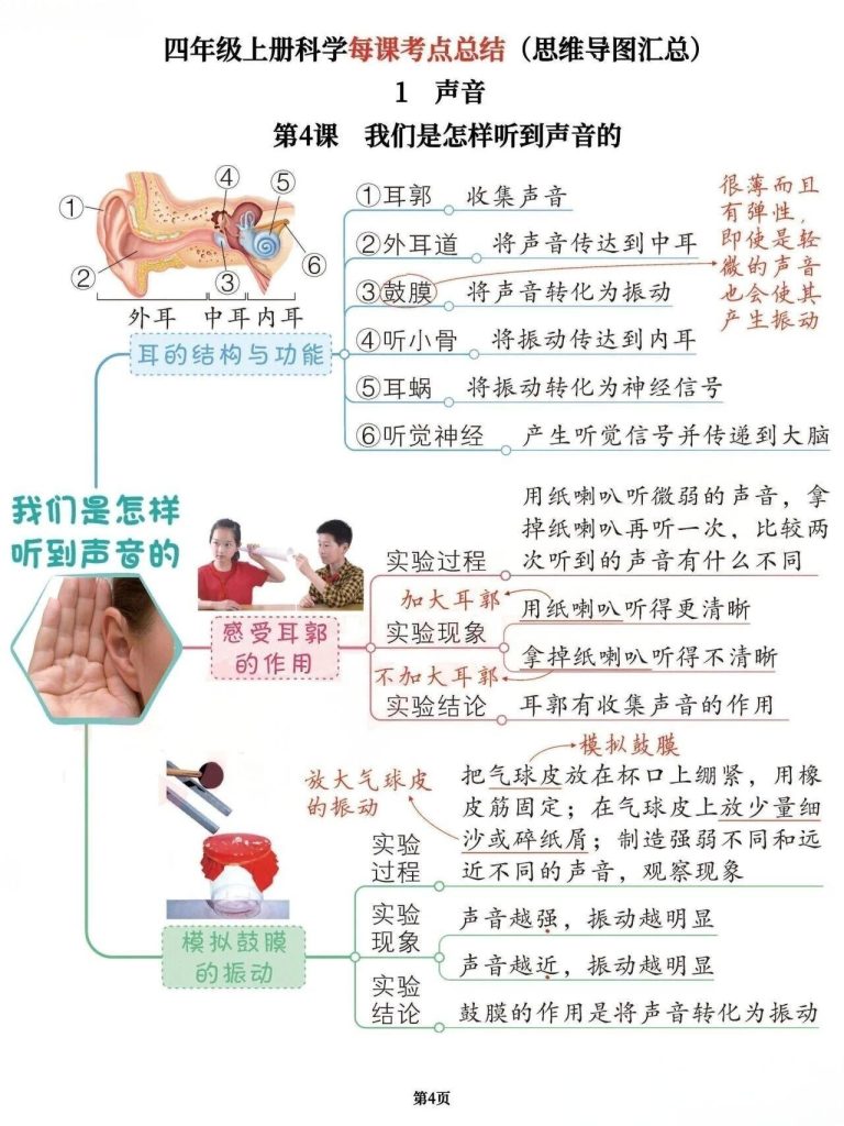 图片[4]-【2026最新版】小学科学四年级上册《每课考点总结》｜思维导图汇总｜覆盖全学期核心知识点｜专家教研组精心整理｜助你考试满分！-宝库盒教辅资料站