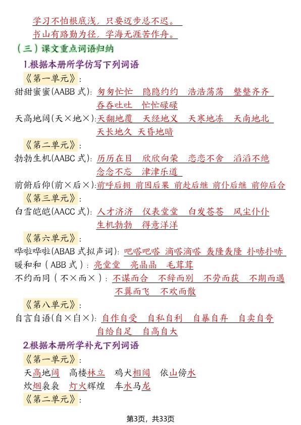 图片[3]-2026四年级下册语文期末复习十大高频考点归纳必考知识点-宝库盒教辅资料站