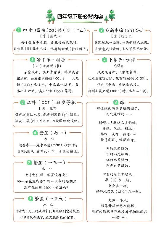 图片[4]-2026小学语文1-6年级下册寒假必背内容全套同步预习-宝库盒教辅资料站