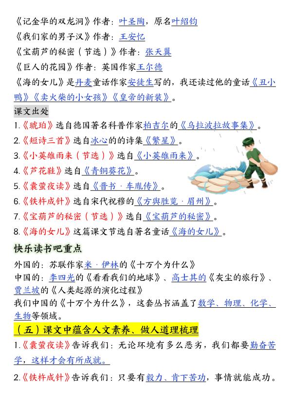 图片[5]-2026春四年级下册语文寒假预习知识点汇总同步教材-宝库盒教辅资料站