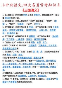 2026六年级下册语文小升初四大名著核心知识点梳理-宝库盒教辅资料站