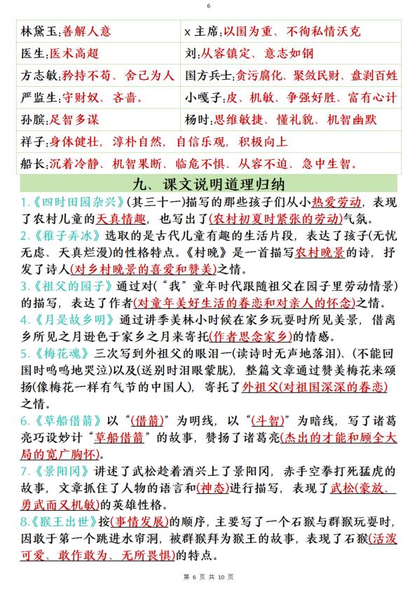 图片[6]-2026五年级下册语文寒假预习全册必背知识点梳理-宝库盒教辅资料站