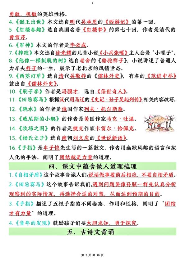 图片[2]-五年级下册语文全册必背知识点梳理-宝库盒教辅资料站