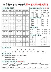 四年级下册语文开学必背课后生字表预习含拼音部首结构组词-宝库盒教辅资料站
