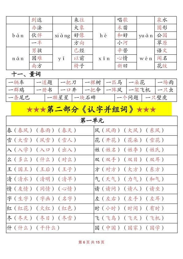 图片[6]-一年级下册语文寒假预习资料（同步全册）-宝库盒教辅资料站