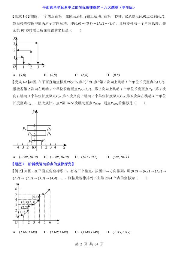 图片[2]-平面直角坐标系中点的坐标规律探究八大题型精讲掌握中考核心解题技巧-宝库盒教辅资料站