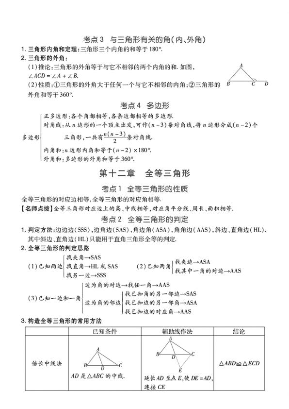 图片[2]-三角形及全等三角形知识点总结覆盖定义性质判定与典型题型-宝库盒教辅资料站