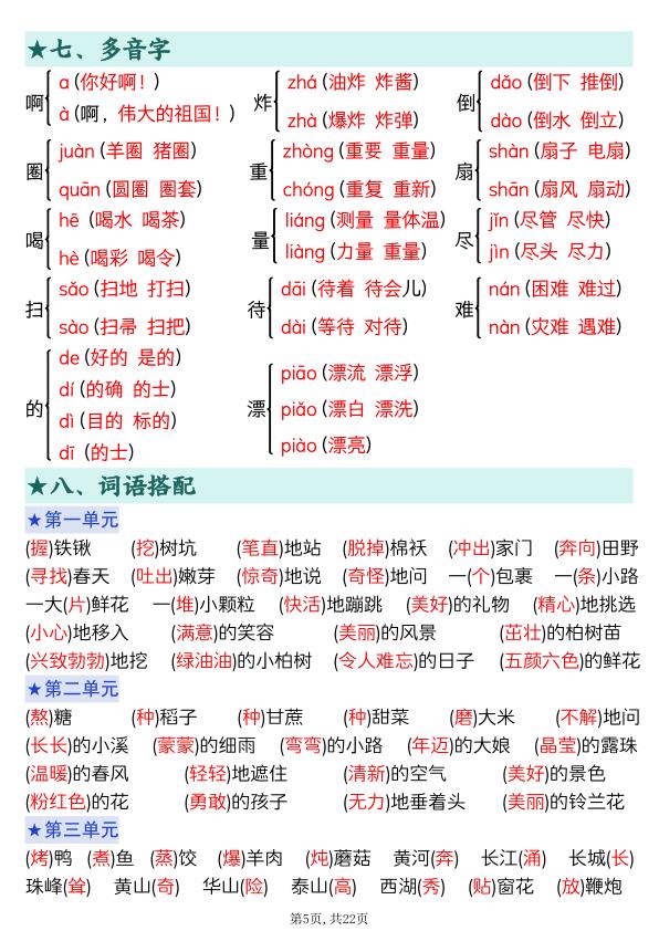 图片[5]-二下语文寒假预习全册必背重点-宝库盒教辅资料站