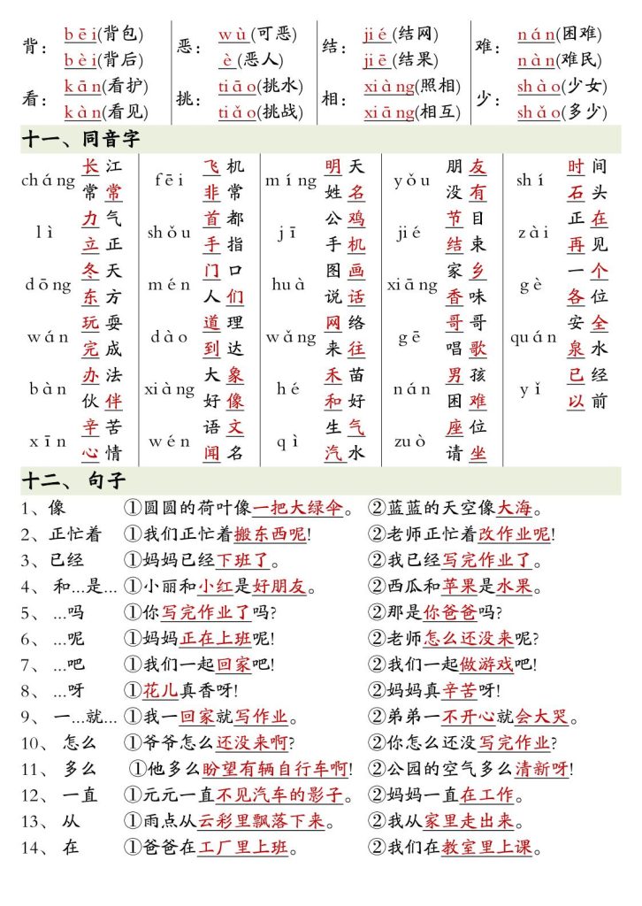 图片[5]-一年级（下）语文 重点知识预习-宝库盒教辅资料站