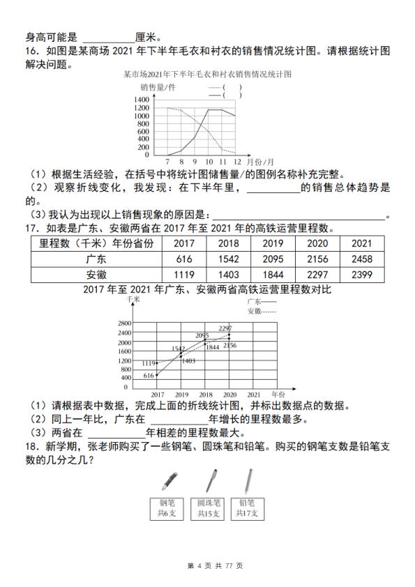 图片[4]-五年级（下）数学 必考重点应用题母题120道-宝库盒教辅资料站