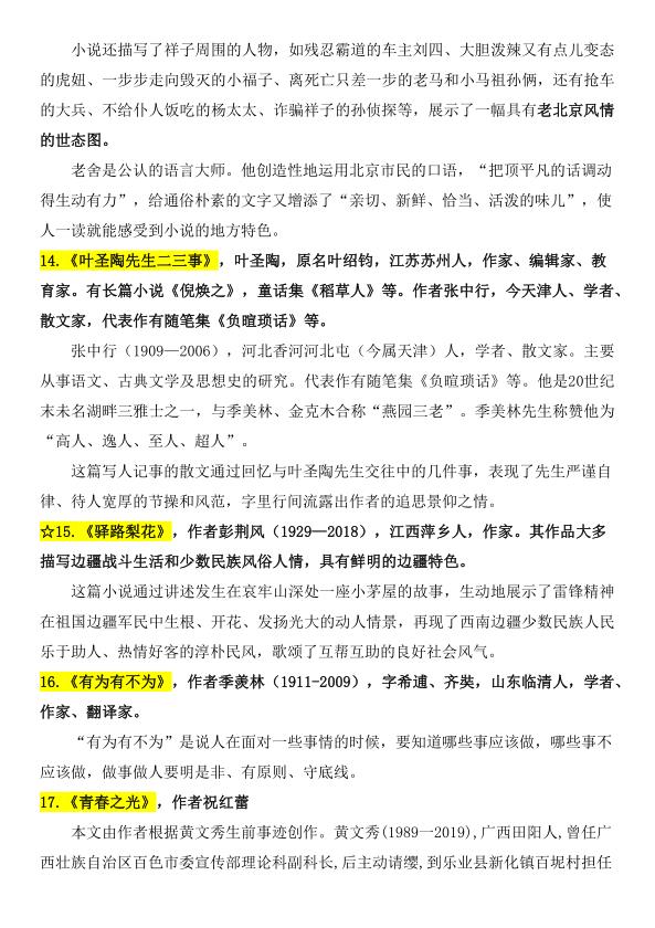 图片[5]-2024版人教版七年级下册语文七年级下册语文课内文学常识知识点-宝库盒教辅资料站